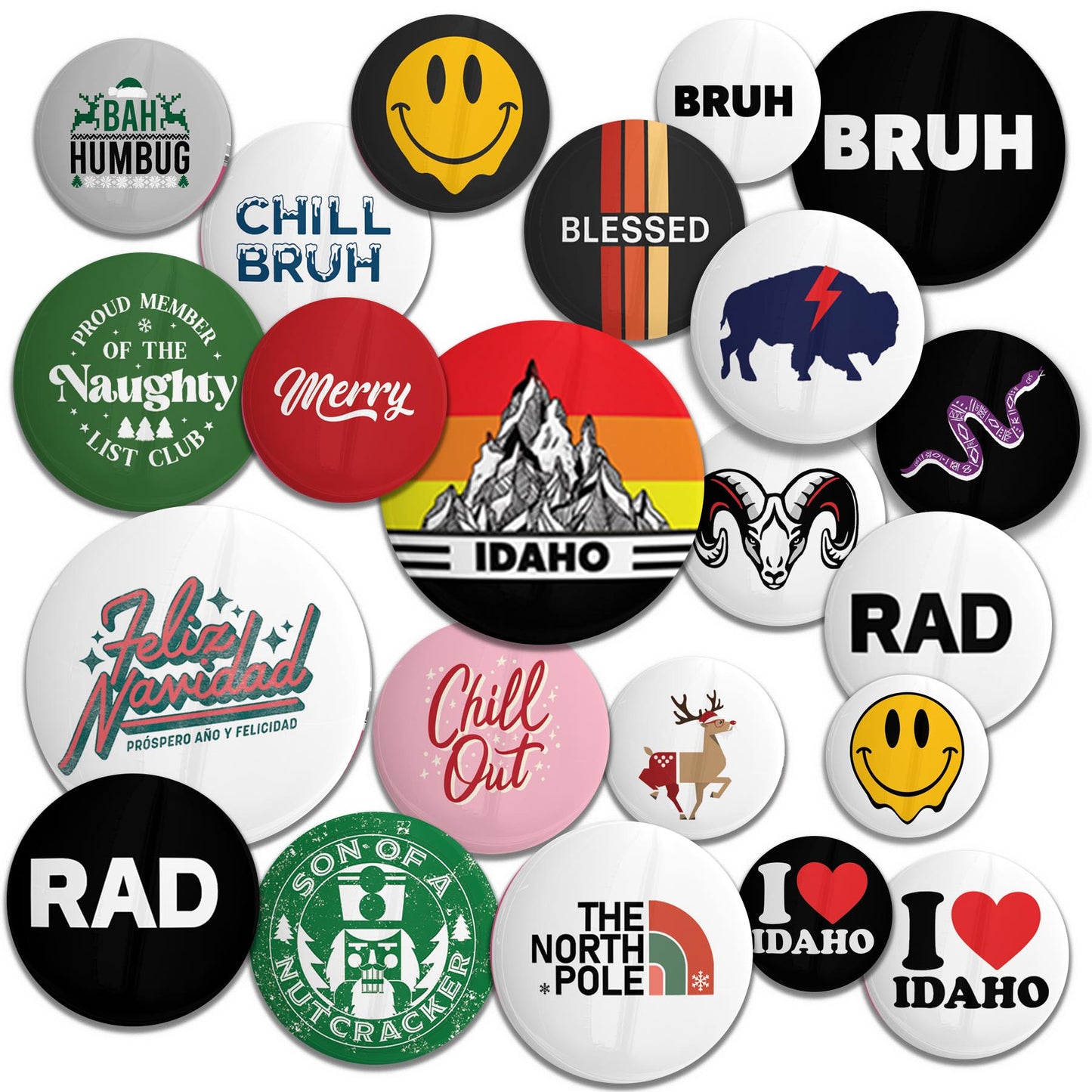 Retro Button Pins