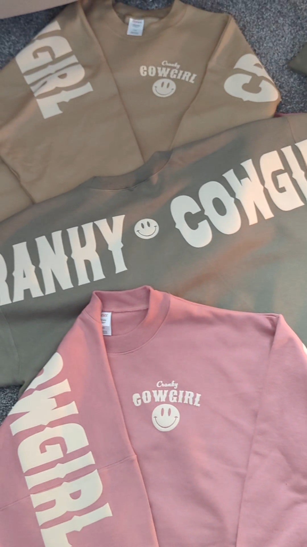 Cranky Cowgirl Large Print Crew Sweatshirt