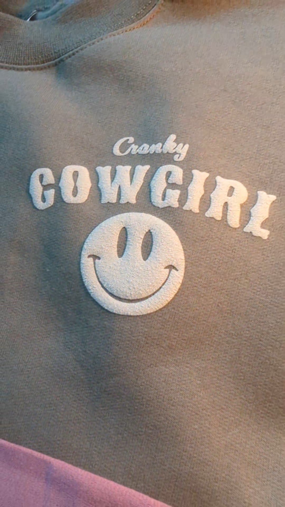 Cranky Cowgirl Large Print Crew Sweatshirt