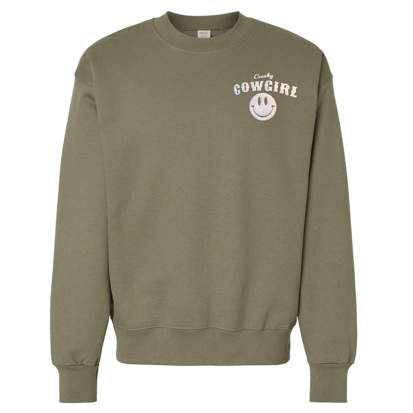 Cranky Cowgirl Large Print Crew Sweatshirt