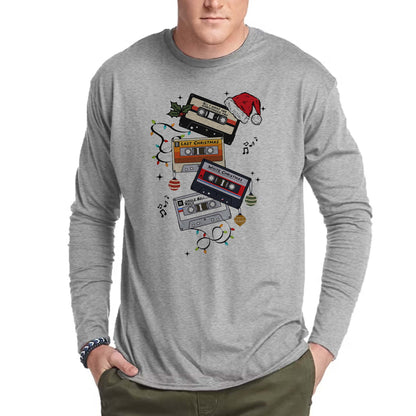 Custom Christmas Cassettes Long Sleeve Tee