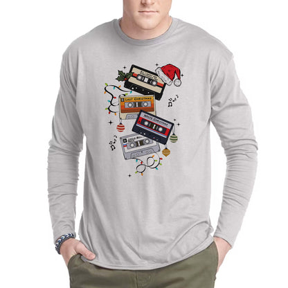 Custom Christmas Cassettes Long Sleeve Tee