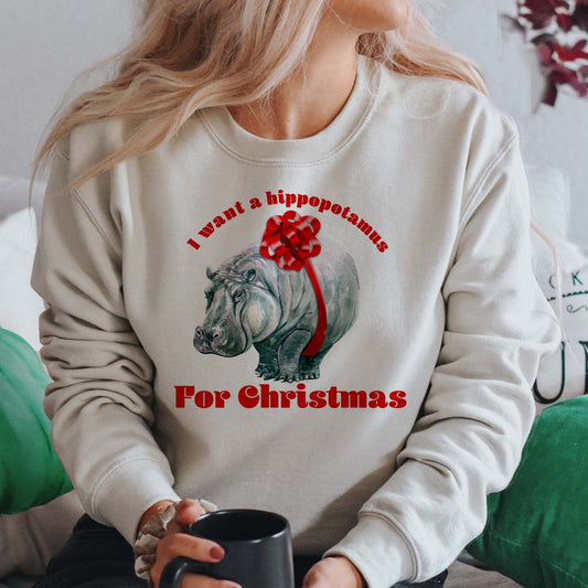 Hippopotamus for Christmas Sweatshirt