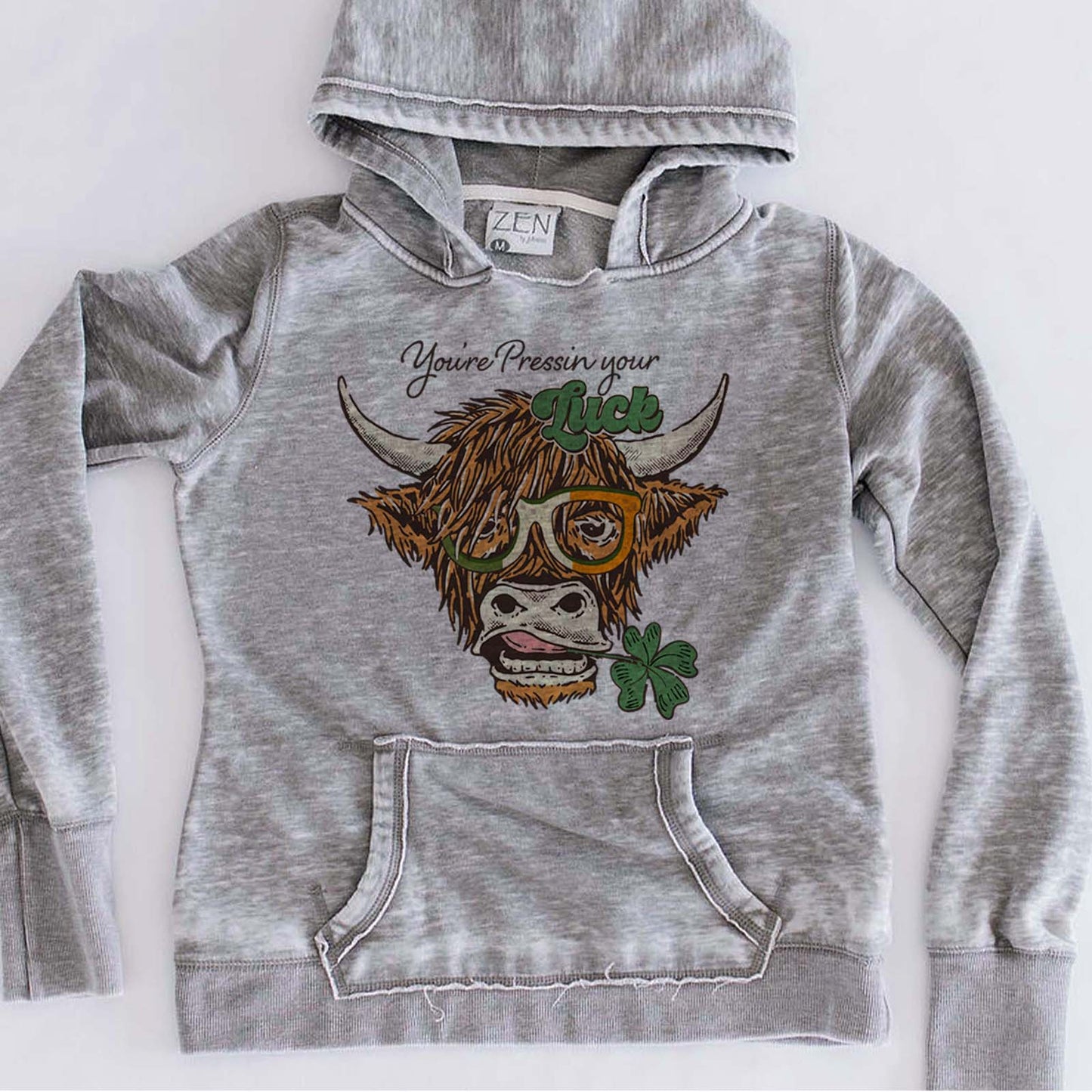 Pressin your Luck Highland Cow Sweatshirts