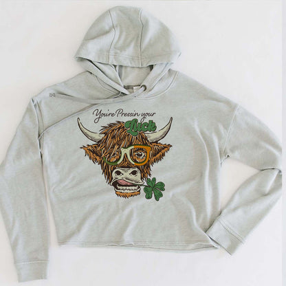 Pressin your Luck Highland Cow Sweatshirts