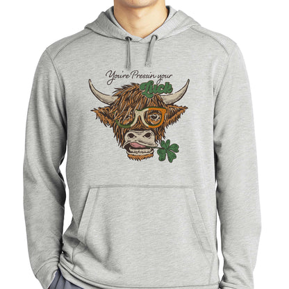Pressin your Luck Highland Cow Sweatshirts