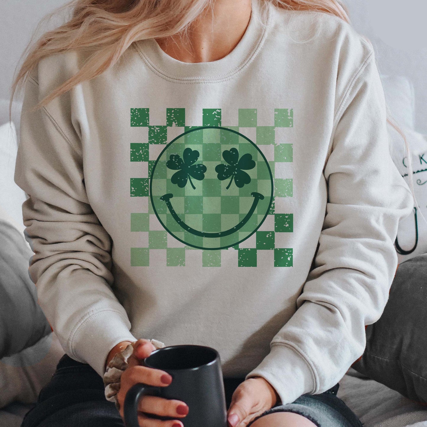 Checkered  Smiley Sweatshirts