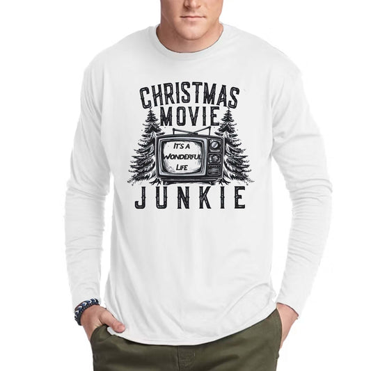 Christmas Movie Junkie Long Sleeve Tee